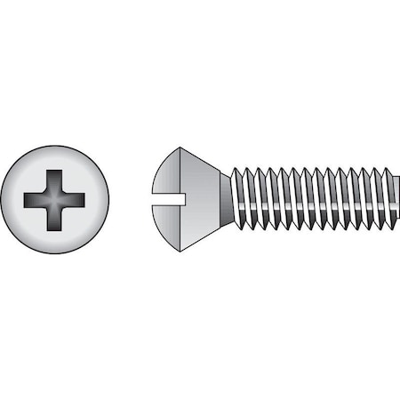 Hillman #10-24 x 1-1/2 in Phillips Oval Machine Screw, Plain Stainless Steel 0825910